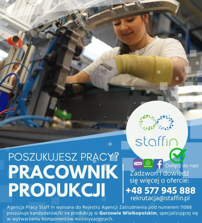 Pracownik produkcji komponentów samochodowych - M/K