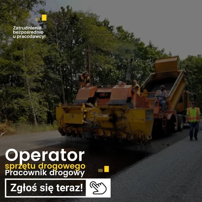 Operator walca, rozkładarki, rozściełacza. Od zraz