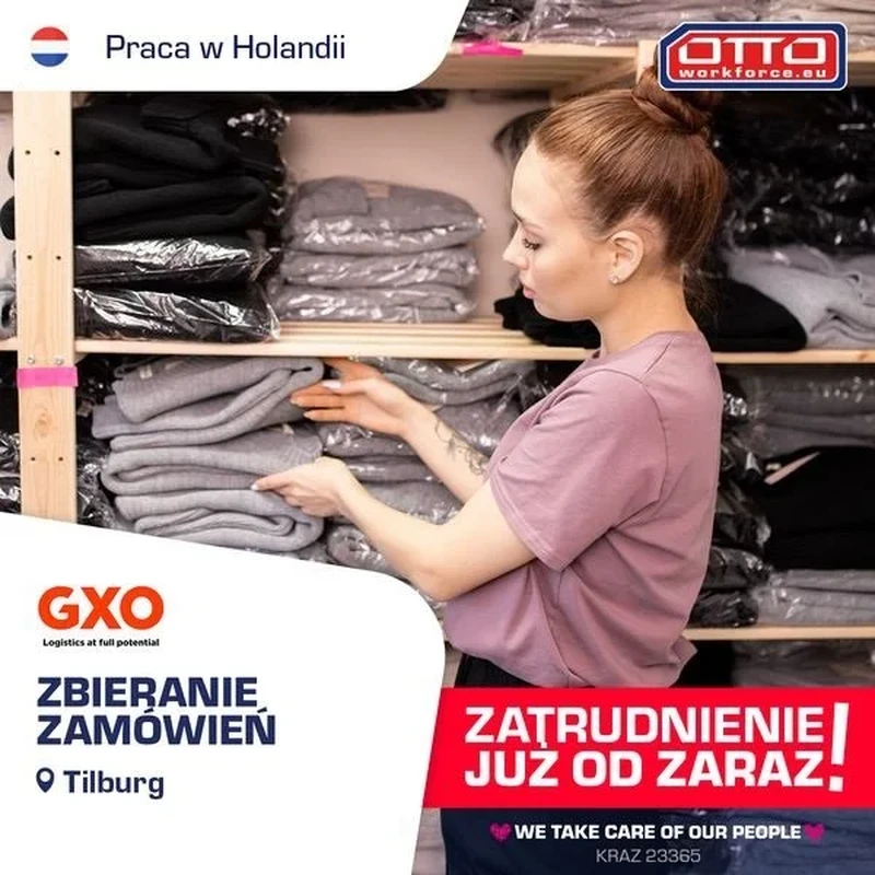 ORDER PICKER w magazynie GXO z markową odzieżą| praca Holandia