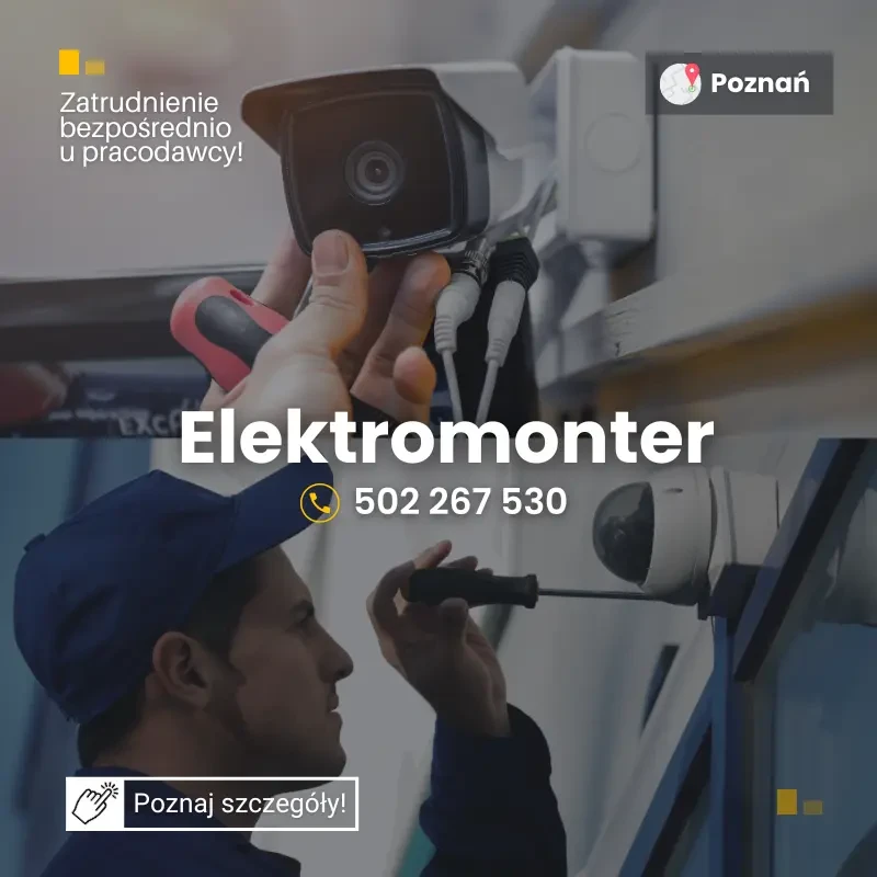 Poznań. Monter instalacji elektrycznych/teletechnicznych / Elektromonter