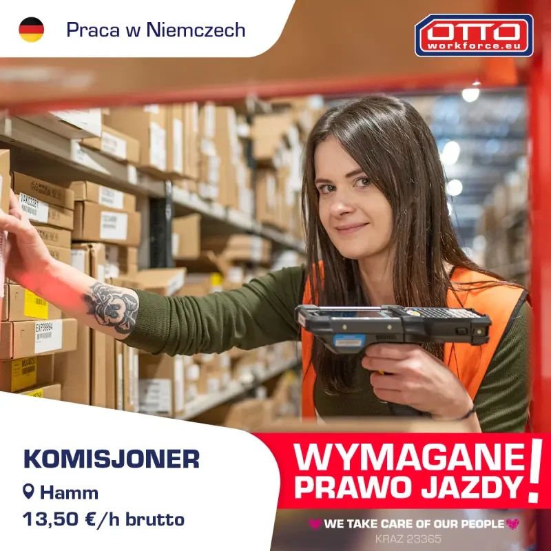 Komisjoner w magazynie supermarketu | 13,50 €/h Bonus 500 € EXTRA!