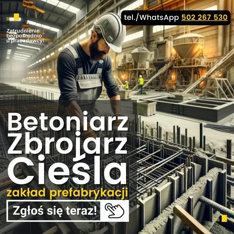 Betoniarz-Zbrojarz. zaklad prefabrykacji. Legionowo