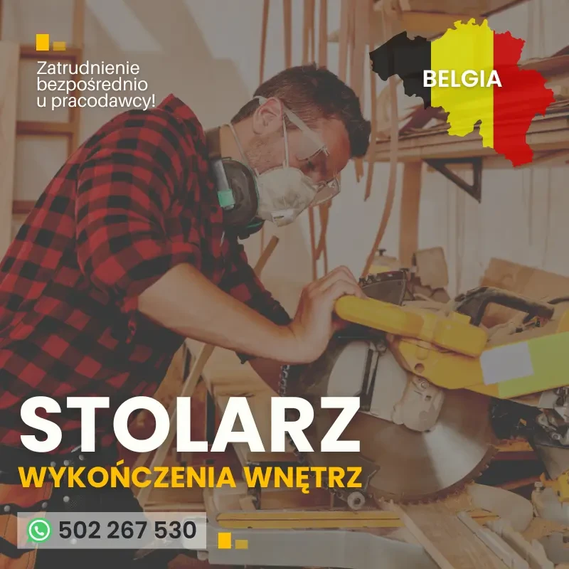 Stolarz - Belgia, od zaraz.