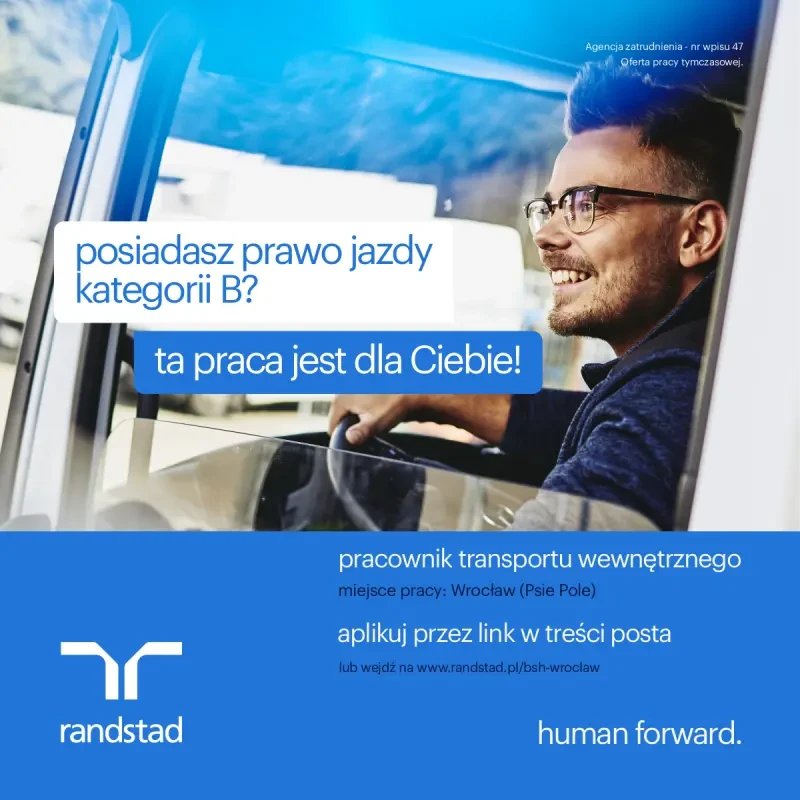 pracownik transportu wewnętrznego w B/S/H/ | zarób do 6500 zł brutto